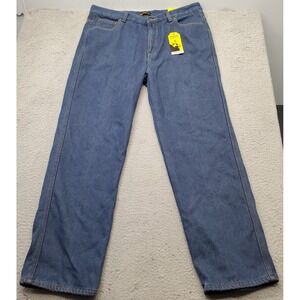 Stanley Workwear Jeans Mens 38x32‎ Blue Micro Fleece Lined Medium Wash 5-Pocket